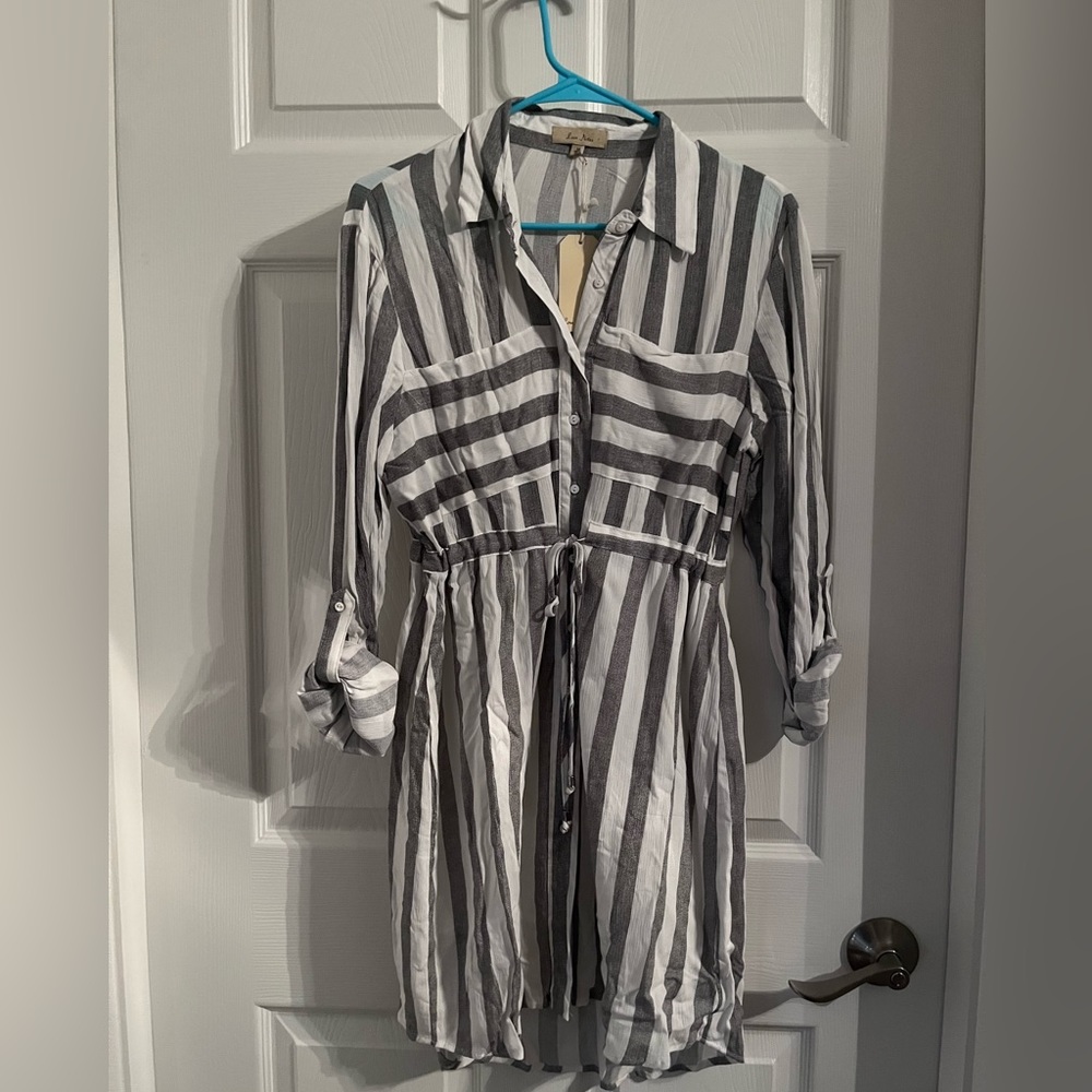 MIDI Button Up TShirt Dress with Belt